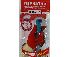 Перчатки резиновые Bicoira3 L сверхпр.Биколор латекс бело+кр.2135