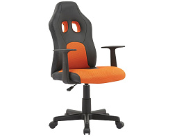 Кресло Helmi HL-S12 "Mini", экокожа/ткань, черная/оранжевая