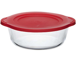 Форма для запекания стекло 2,1л 59001/9496 круглая с пл.крышкой 0222