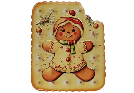 НГ Подставка под горячее керамика 895-512 Печенька в шарфике