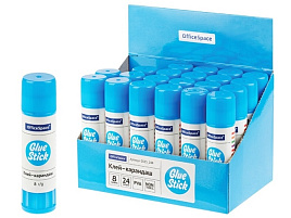 Клей-карандаш 8г. OfficeSpace GS08_243_12 дисплей, ПВА