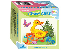 Развивающий набор Step Puzzle 87355 "Узнай цвет", кубики + книжка