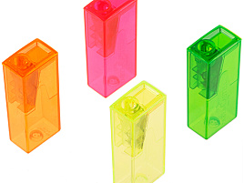 Точилка Faber-castell 581525 1 отверстие, контейнер, ассорти, флуоресцентные цвета