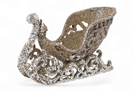 Подвеска пластик Сани 10870509 праздничное сияние золото