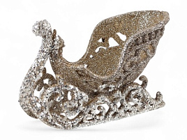 Подвеска пластик Сани 10870509 праздничное сияние золото