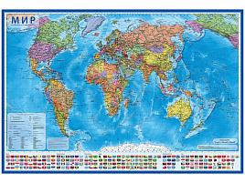 Карта Мира политическая Globen КН063 1:21,5млн., 1570*1070мм, интерактивная, с ламинацией, европодвес