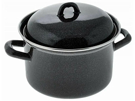 Кастрюля эмаль 3л 1612А/ Ркэ без рисунка коричневый рябчик