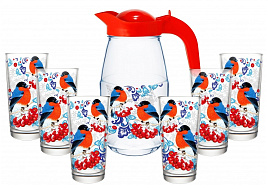 НГ Набор д/воды 1607/6-Д Снегири на рябине 7пр.