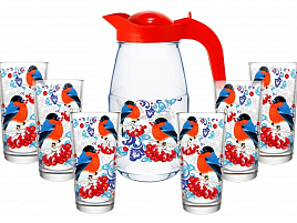 НГ Набор д/воды 1607/6-Д Снегири на рябине 7пр.