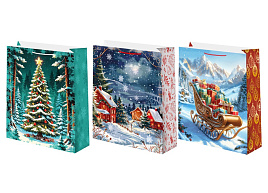 НГ Упаковочная сумочка 26*32 Новый год микс ч55037