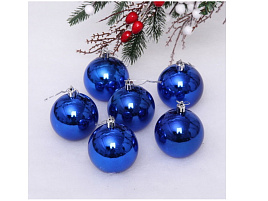 Шар 6см 201-1709 глянец синий 1шт