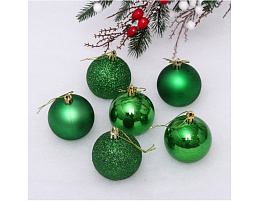 Шар 6см 201-1728 Микс фактур зеленый 1шт