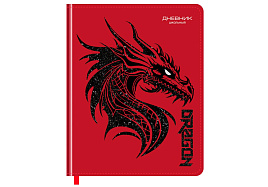 Дневник универс. D5h48_58591 "Дракон", иск.кожа soft-touch, блестки, ляссе