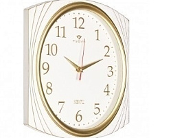 Часы настенные "21 Век" 27,5*31,5 2832-002 Классика белые с золотом прямоуг.