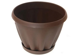 Кашпо цветочное 1л Знатное 044169/301Ш шоколад с поддноном