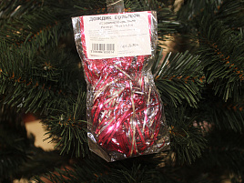 Дождик Д-304 1,5м красный+серебро в индивид.упак.