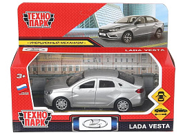 Машина металлическая VESTA-12-GR-WOD LADA vesta 11,5 см, двери, серый, кор.