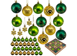 Набор шаров 3/6см FG250327371C золото/зеленый 44шт