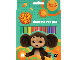 Фломастеры 12цв. "Чебурашка" ФЛЧБ_53015 смываемые, картон, европодвес блистер