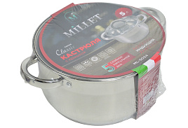 Кастрюля нержавейка 5л Millet M-3024 индукция 8283