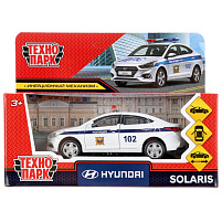 Машина металлическая SOLARIS2-12POL-WH hyundai solaris полиция 12см двери, белый