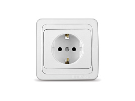 Розетка 1м СП Валери 16А с заз. бел В0028