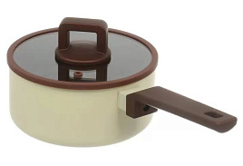 Ковш литой алюминий 1,9л Y4-11698/0625 Daniks Caramel антипр покрытие, индукция, крышка стекло