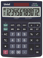 Калькулятор Uniel настольный UD-97 12 разрядов, двойное питание, 188,2х139,5х34