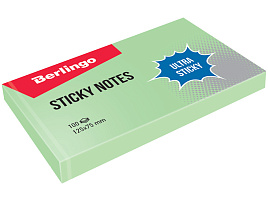 Блок самоклеящийся 75*125 Berlingo LSn_39301 "Ultra Sticky", 100л, пастель, зеленый