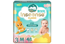 Подгузники Inseense Classic №3 V5S р-р М 6-11кг 48шт трусики 3406 изумрудные