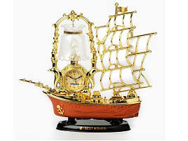 Часы настольные 1030922 светильник Парусник, с будильником