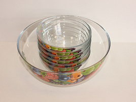 Набор салатников стекло 7пр 98331 Деколь 0273