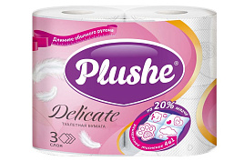 Туалетная бумага Plushe Delicate 4шт.3-х сл.