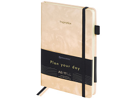 Ежедневник А5 BRAUBERG 116246 "Velvet", резинка, держатель, 160 л., розовый