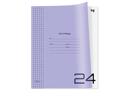 Тетрадь 24л. клетка  Т5ск24_пл 12468 "UniTone. Neon", пластиковая обложка, неон сиреневый