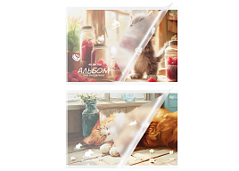 Альбом для рисования 40л. BG АР4ск40_пл 06078 "Усы, лапы и хвост", пластиковая обложка