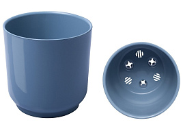 Кашпо цветочное 1,5л Дельта 063475/5190 ментол с вкладкой