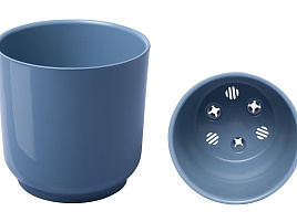 Кашпо цветочное 1,5л Дельта 063475/5190 ментол с вкладкой