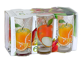 Набор стаканов 6шт 1289 Фрукты/цветы