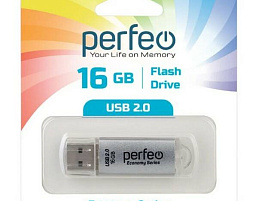 Флеш-драйв Perfeo USB 16Gb E01 серебро