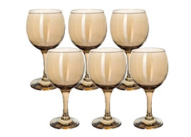 Набор бокалов для вина 6шт 411/05/5358 Золотистый мед 260мл