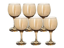 Набор бокалов для вина 6шт 411/05/5358 Золотистый мед 260мл