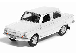 Машина металлическая ZAZ968A-12-WH ретро-модель 12 см, инерция, белый,