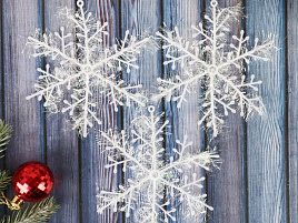 Подвеска пластик Снежинка Набор 14см (3 шт) 811295