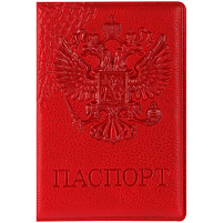 Обложка на паспорт OfficeSpace 311119 "Герб", кожзам, красный