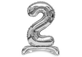 Шар надувной Цифра 2 серебро 32" ч41932 80см