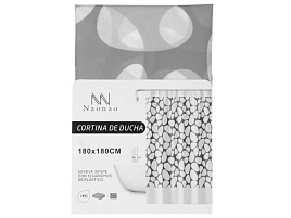 Шторка для ванной 180*180 ПЕВА черно-белый камень 495757/А310154