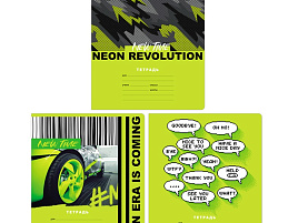 Тетрадь 12л. клетка  Т5ск12_вл 10031 "Neon revolution", выб. лак, ассорти