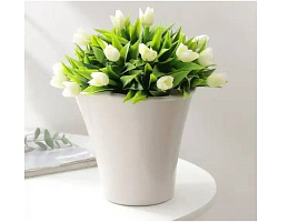 Кашпо цветочное 0,6л Лагуна 066390/2026 льняное со вставкой