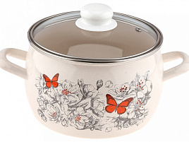 Кастрюля эмаль 3,5л С-4210САП2/4Жм/2533 Яблоневый цвет